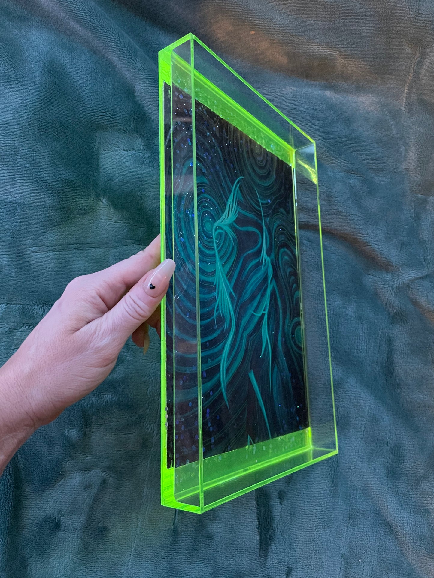 Malachite Lady Epoxy Tray