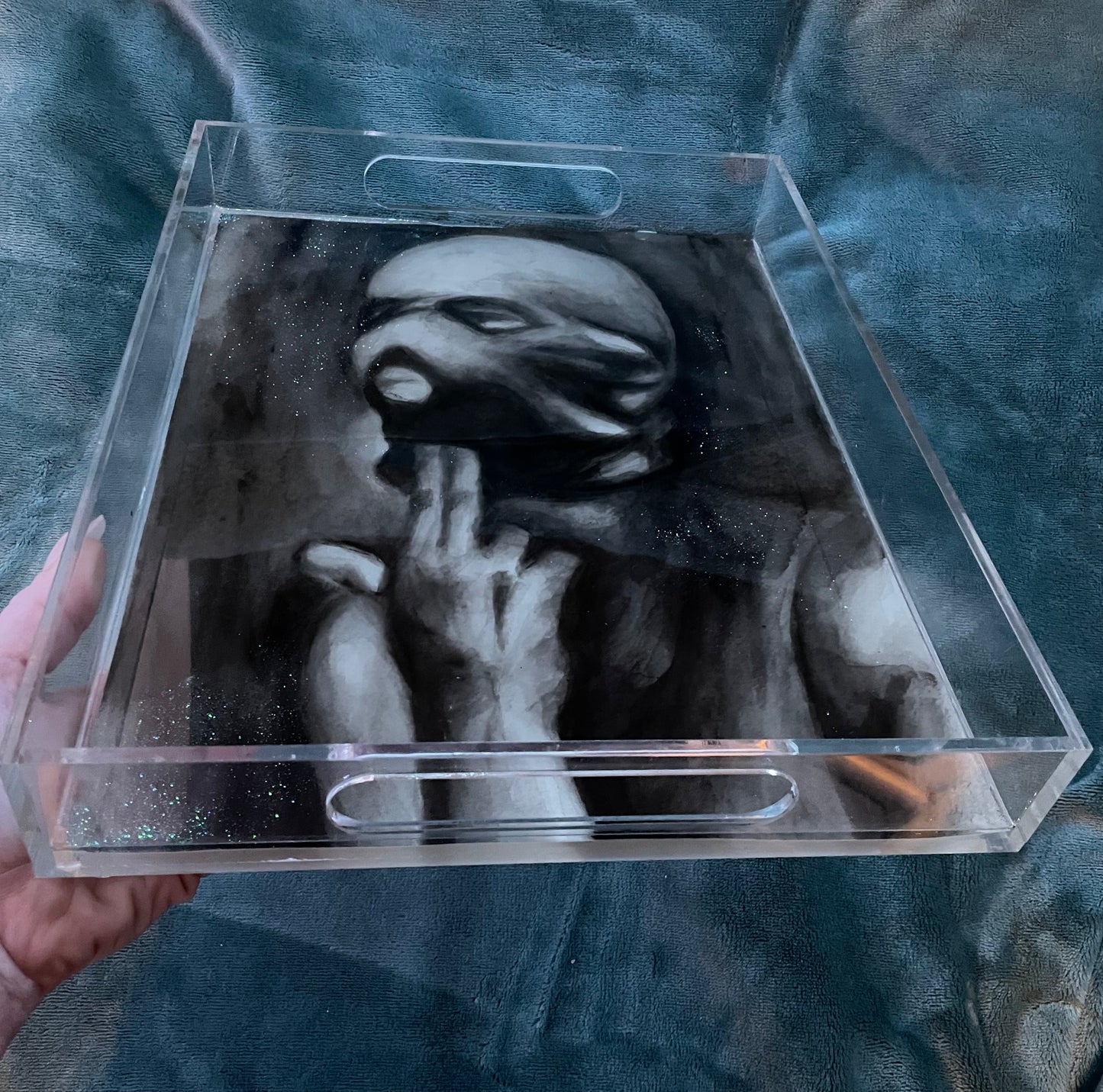 “The Emotional” Original Painting Epoxy Tray